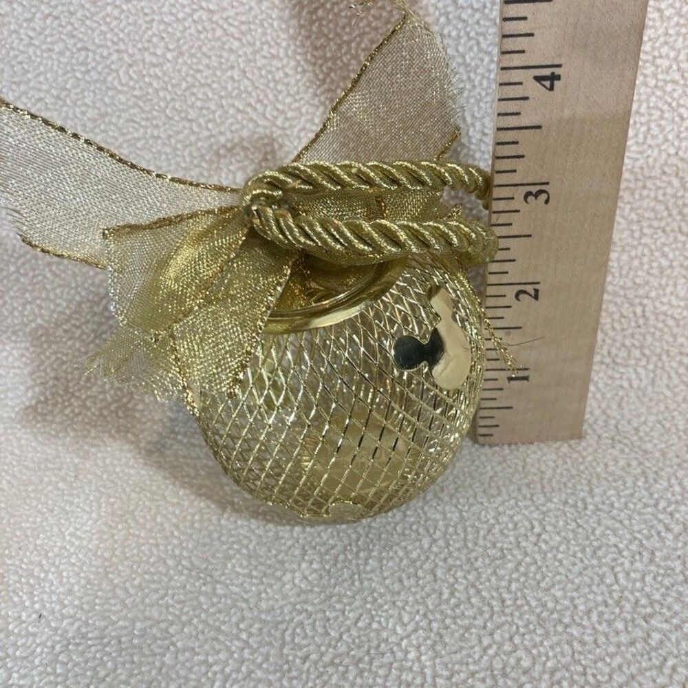 Walt Disney Parks & Resorts Christmas‎ Ornament Gold Mesh Ball Mickey Mouse Ears - Picture 2 of 5